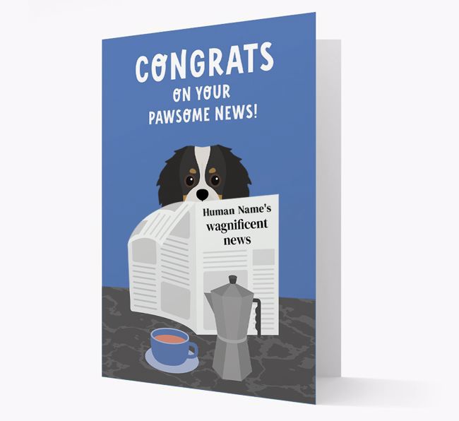 Congrats On Your Pawsome News: Personalized {breedFullName} Card