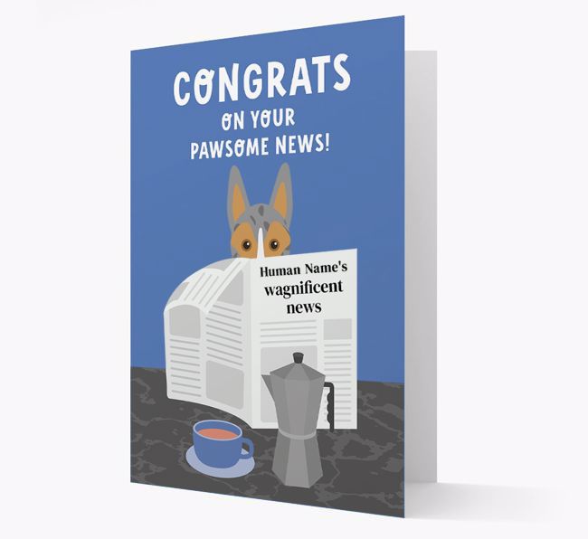 Congrats On Your Pawsome News: Personalized {breedFullName} Card