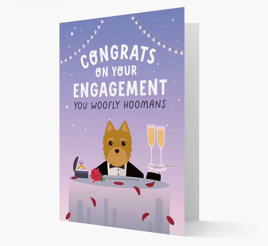 'Congrats On Your Engagement' - Personalized {breedFullName} Card - Front of Card