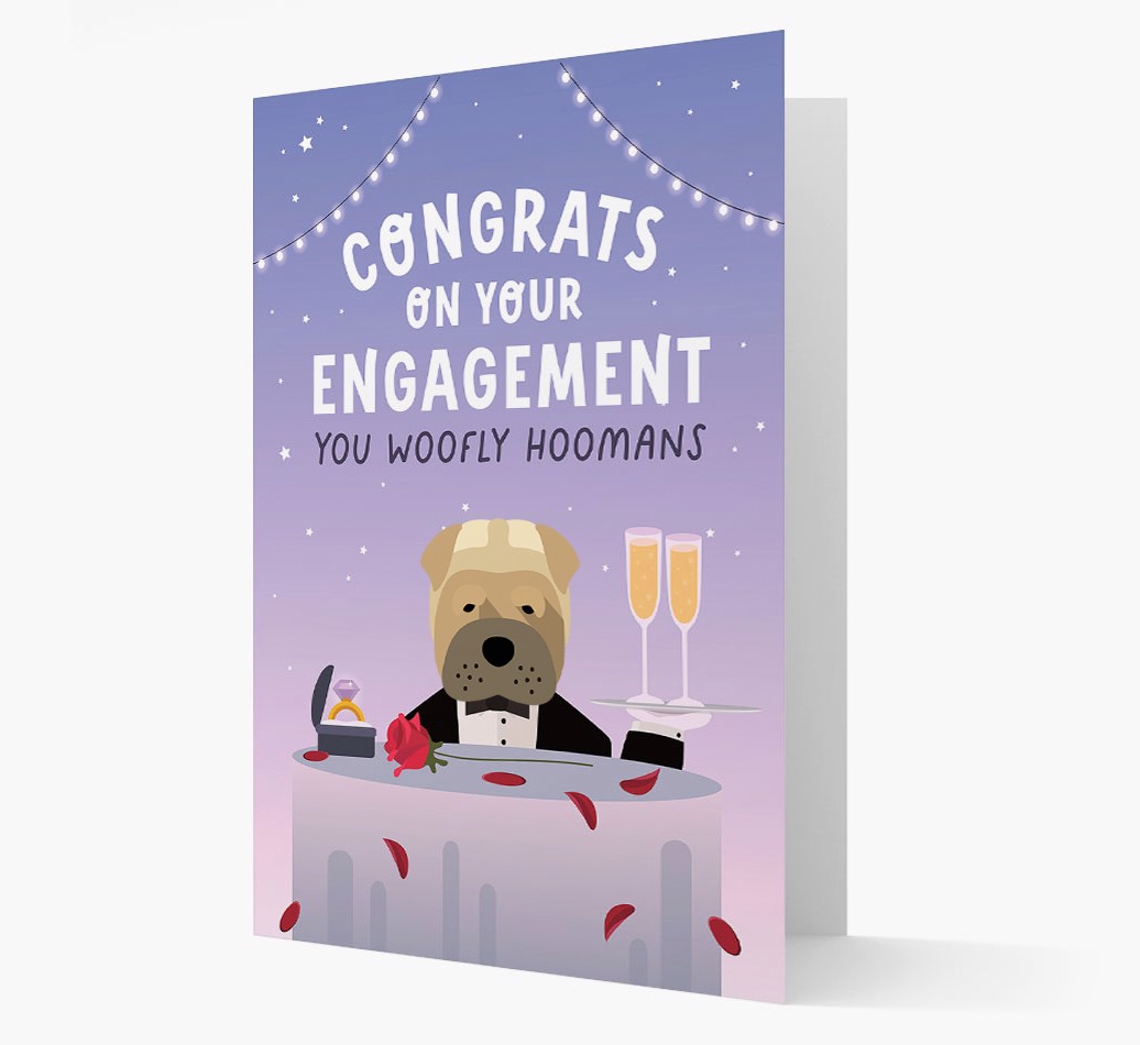 'Congrats On Your Engagement' - Personalized {breedFullName} Card - Front of Card