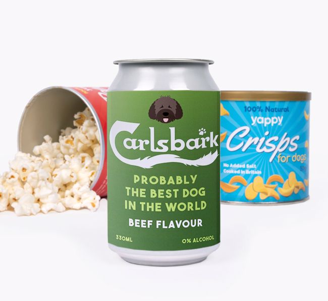 Carlsbark: Personalised {breedFullName} Beer with Popcorn & Crisps