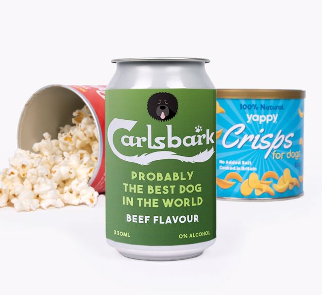Carlsbark: Personalised {breedFullName} Beer with Popcorn & Crisps