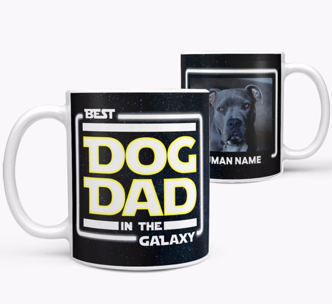 Best Dog Dad in the Galaxy: Personalized Photo Upload {breedFullName} Mug