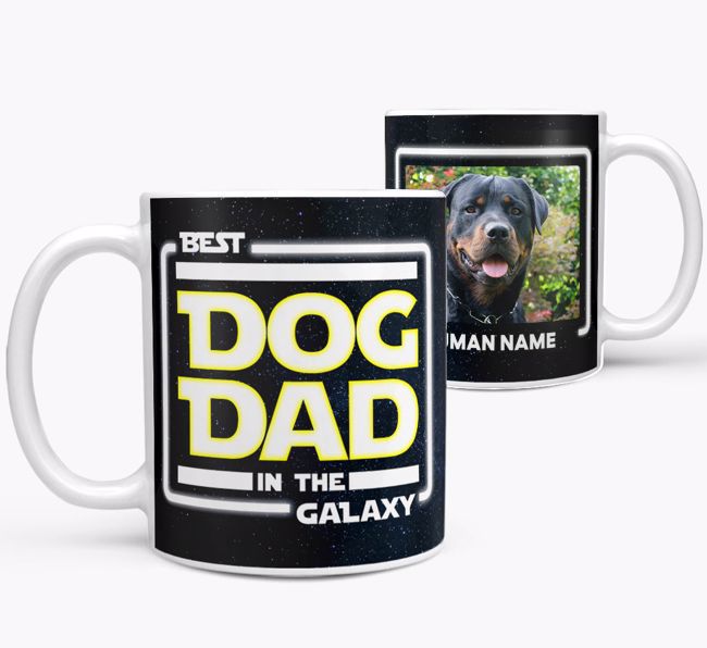 Best Dog Dad in the Galaxy: Personalized Photo Upload {breedFullName} Mug