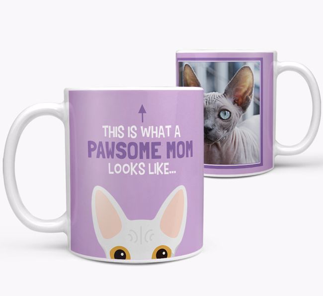 'Pawsome Mum' - Photo Upload Mug with {breedCommonName} Icon