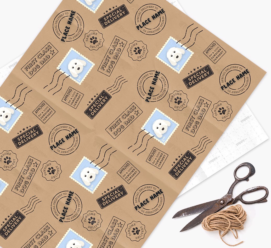 Special Delivery: Personalised {breedFullName} Wrapping Paper - flat