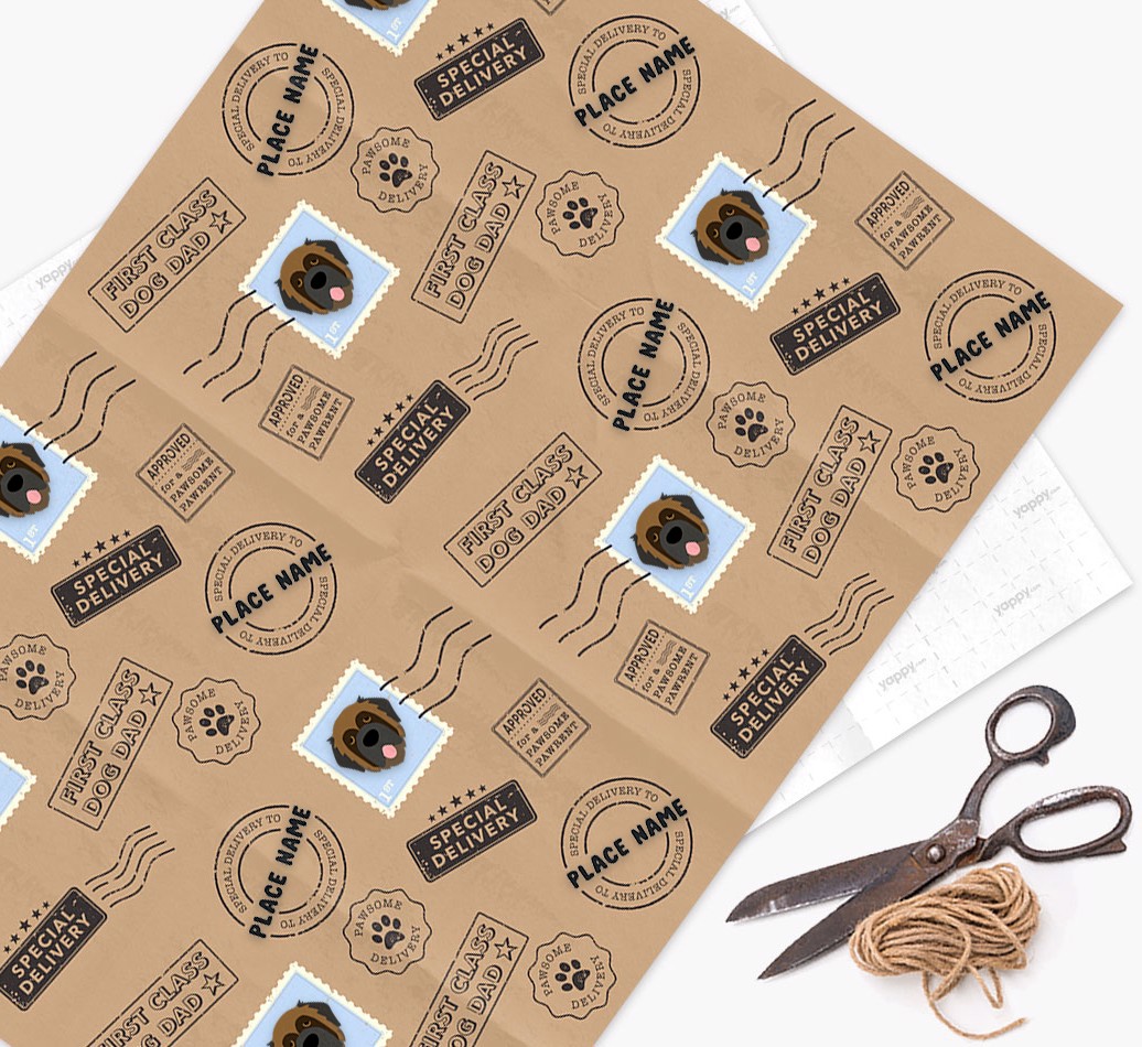 Special Delivery: Personalised {breedFullName} Wrapping Paper - flat