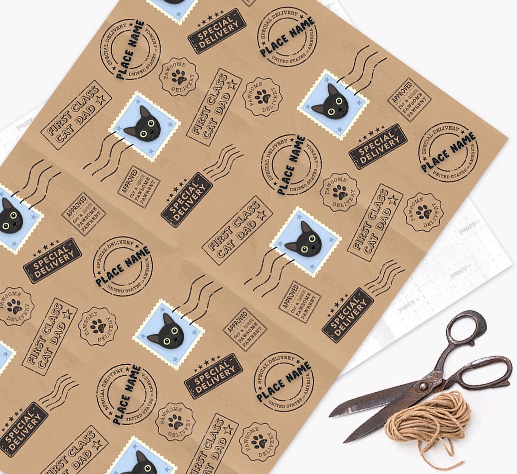 Special Delivery: Personalized {breedFullName} Wrapping Paper - flat