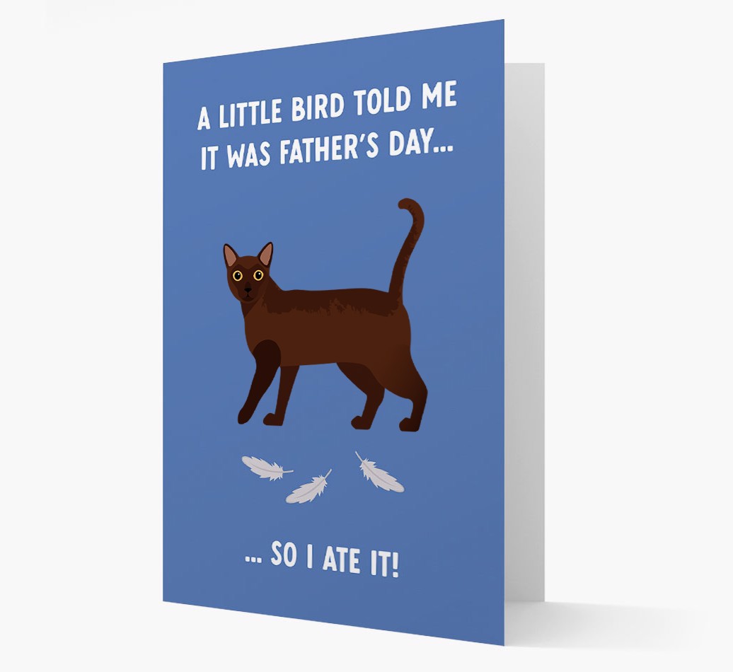 A Little Bird Told Me It Was Father's Day: Personalised {breedFullName} Card