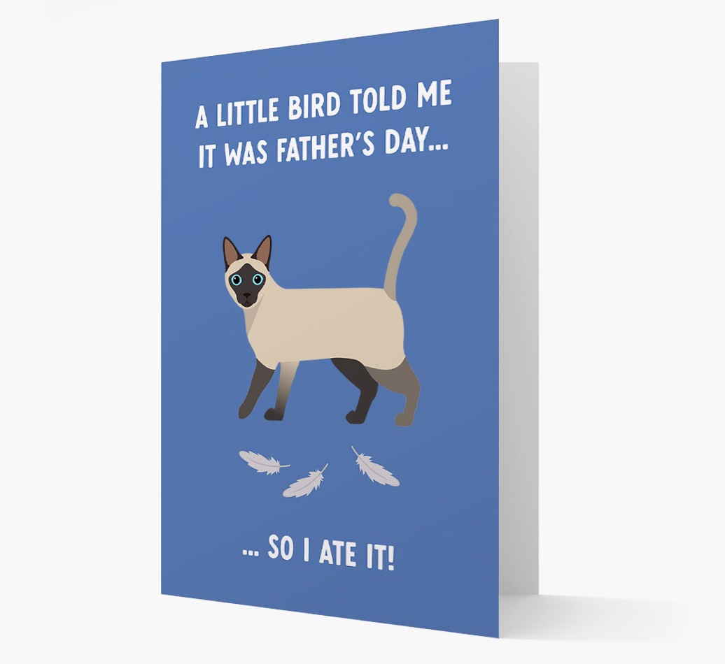 A Little Bird Told Me It Was Father's Day: Personalised {breedFullName} Card