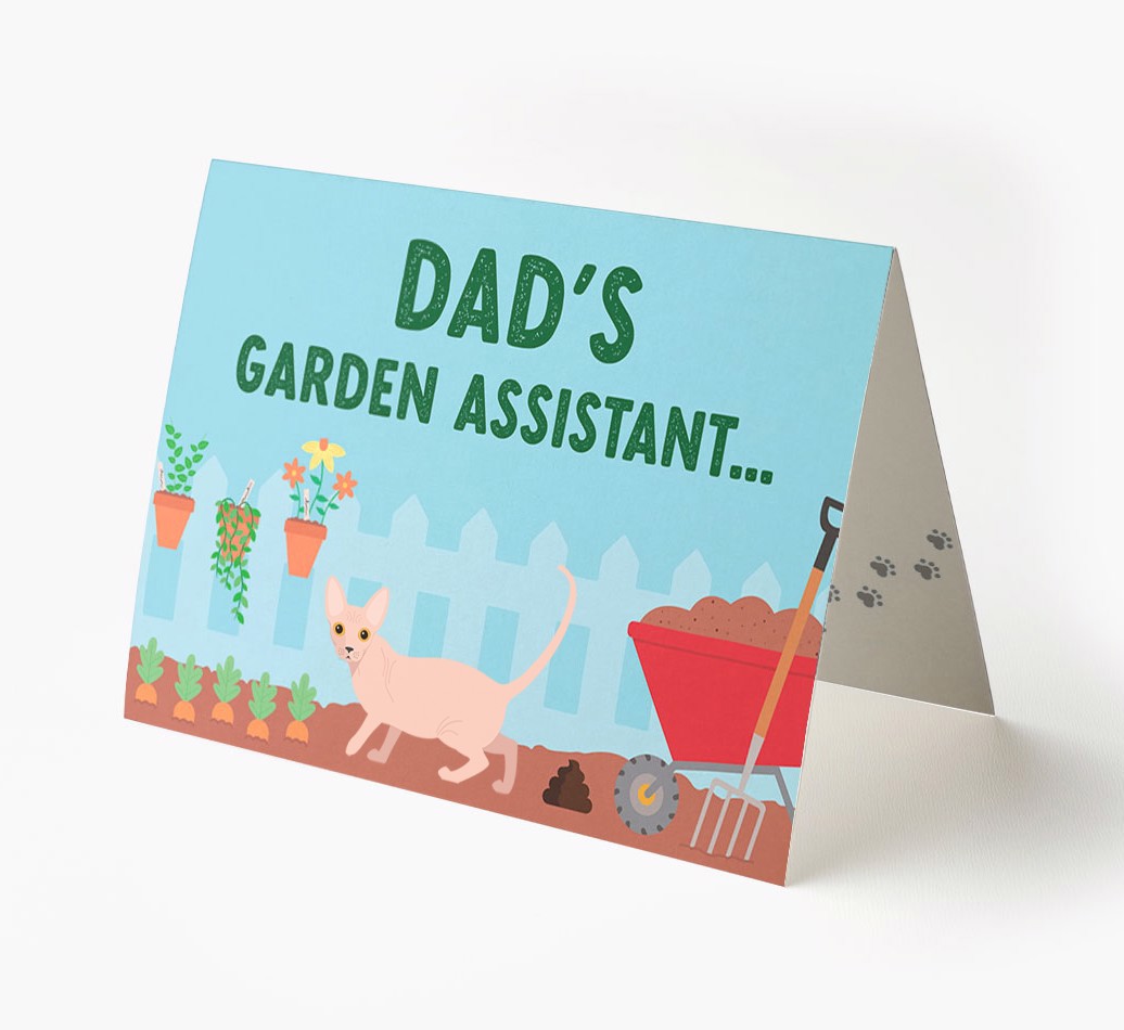 Dad's Garden Assistant: Personalised {breedFullName} Card - View of front