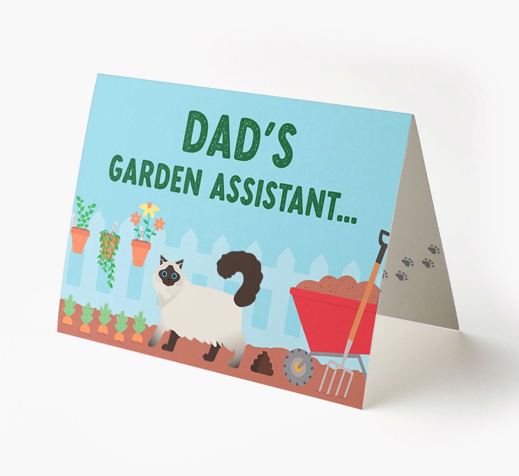 Dad's Garden Assistant: Personalised {breedFullName} Card - View of front