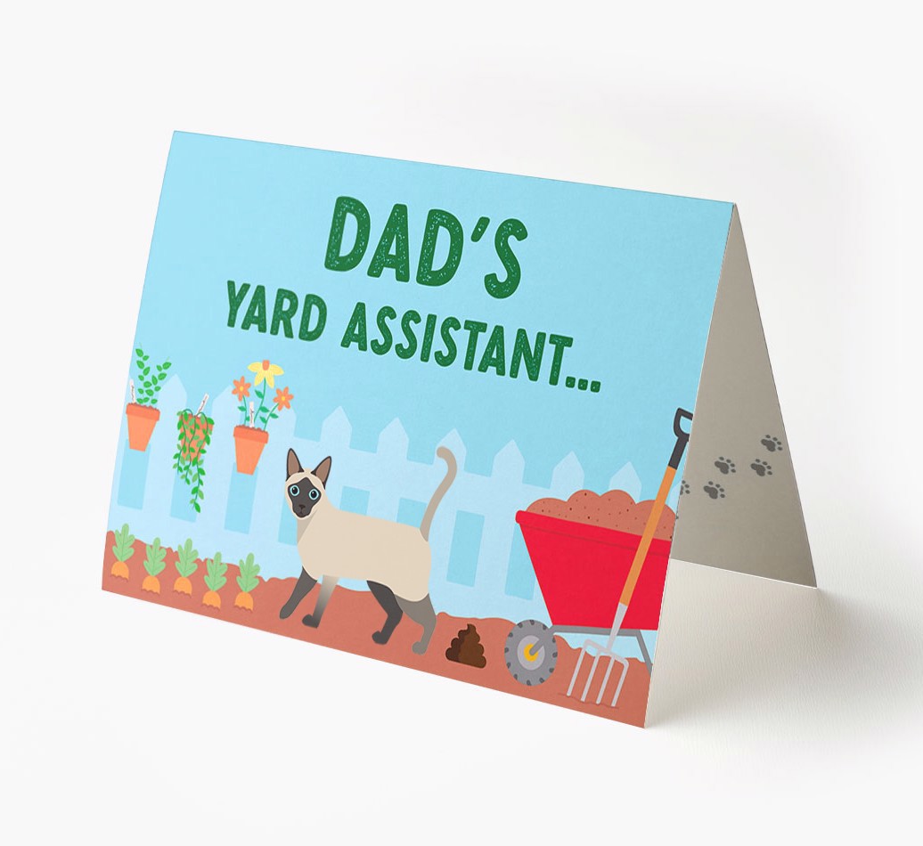 Dad's Yard Assistant: Personalized {breedFullName} Card - View of front