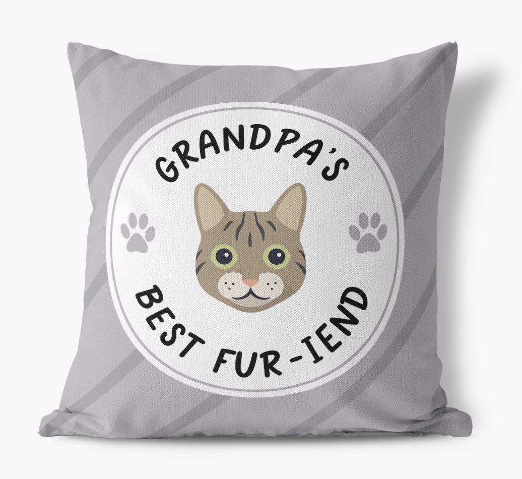 Grandpa's Best Fur-iend: Personalized {breedFullName} Pillow