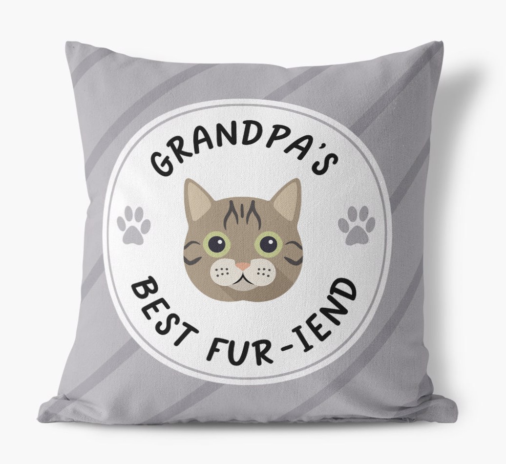 Grandpa's Best Fur-iend: Personalized {breedFullName} Pillow