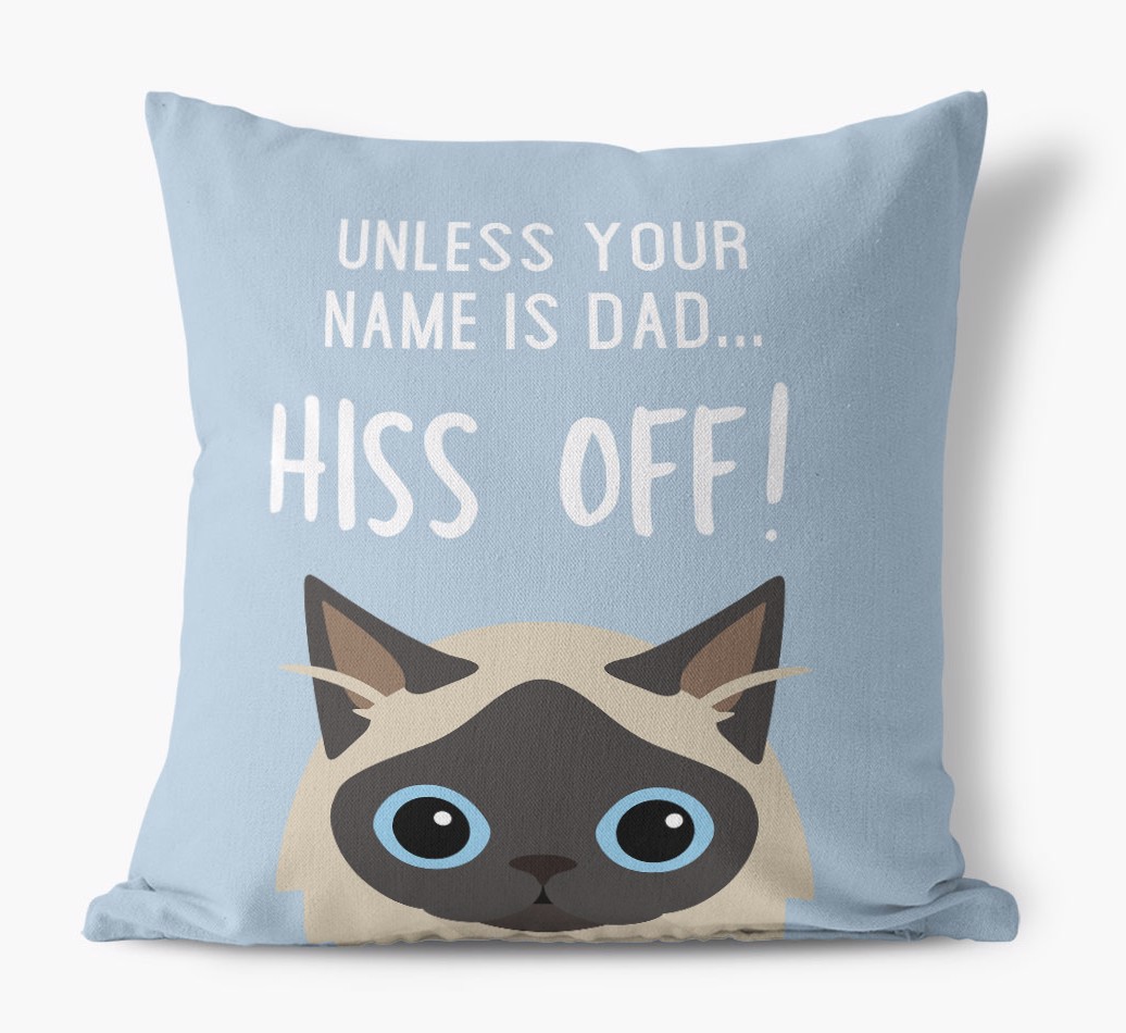 Hiss Off: Personalized {breedFullName} Pillow - front view