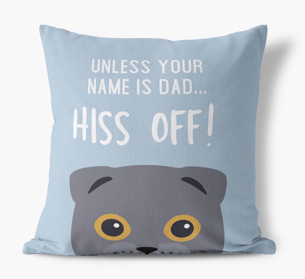 Hiss Off: Personalised {breedFullName} Cushion - front view