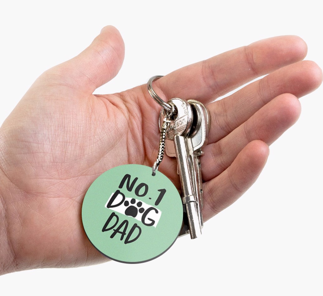 No.1 Dog Dad: Personalized {breedFullName} Keyring
