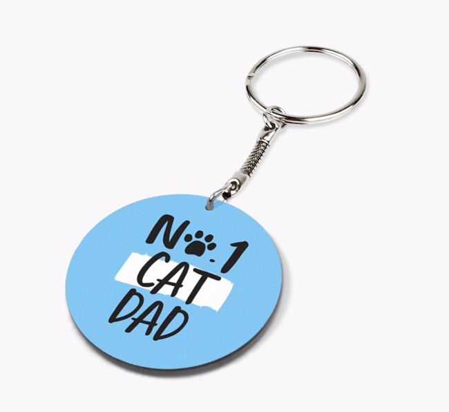 No.1 Cat Dad: Personalized {breedCommonName} Keyring