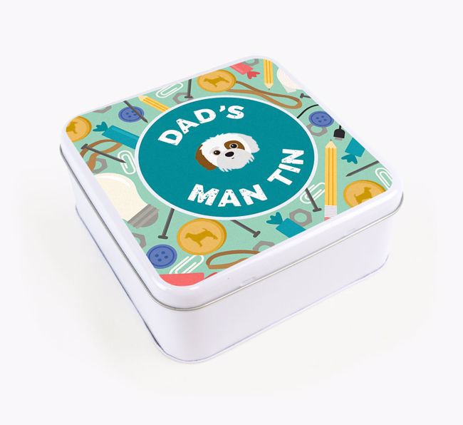 Dad's Man Tin: Personalised {breedFullName} Treat Tin