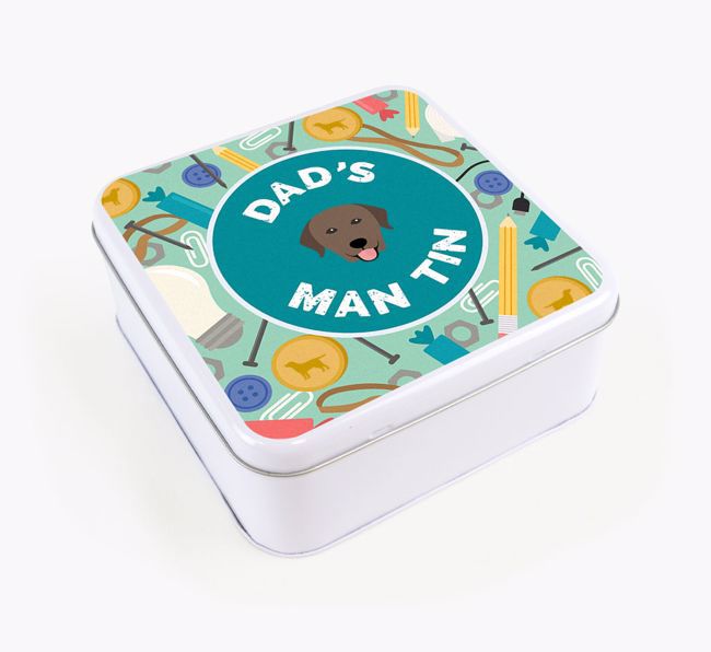 Dad's Man Tin: Personalised {breedFullName} Treat Tin