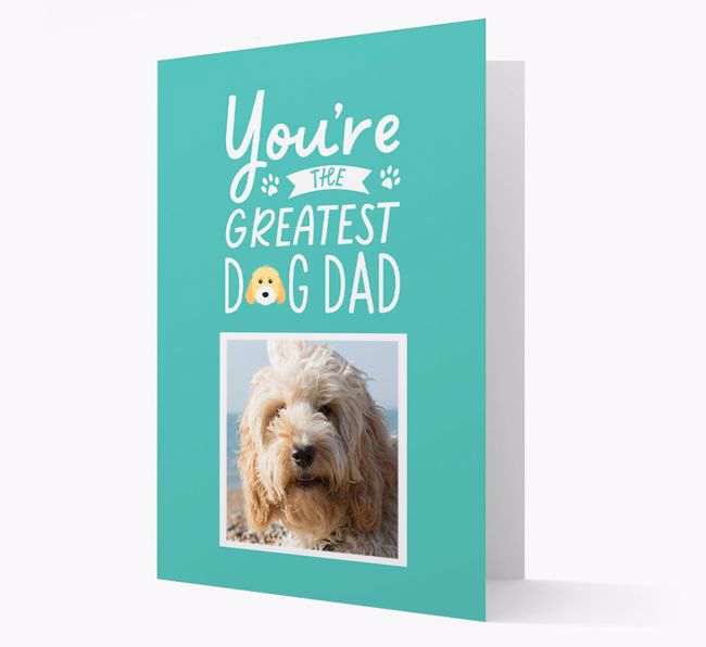 Greatest Dog Dad: Personalized {breedFullName} Photo Upload Card