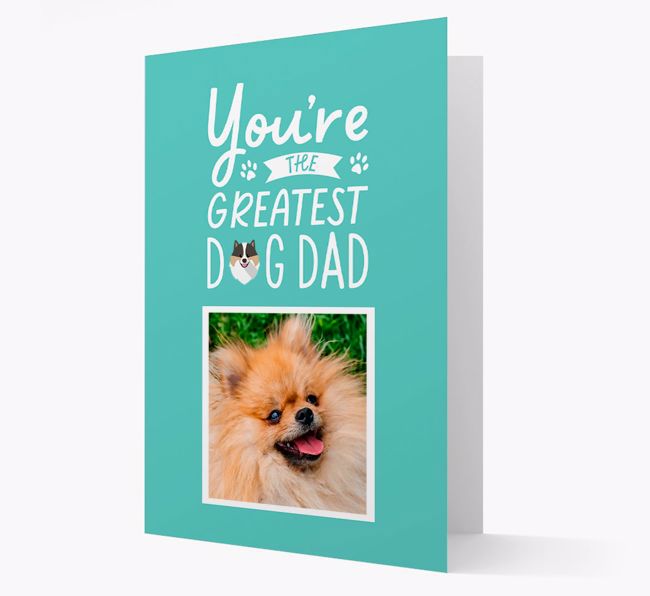 Greatest Dog Dad: Personalized {breedFullName} Photo Upload Card