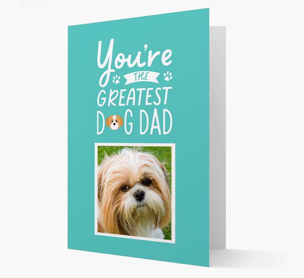 Greatest Dog Dad: Personalised {breedFullName} Photo Upload Card - Front