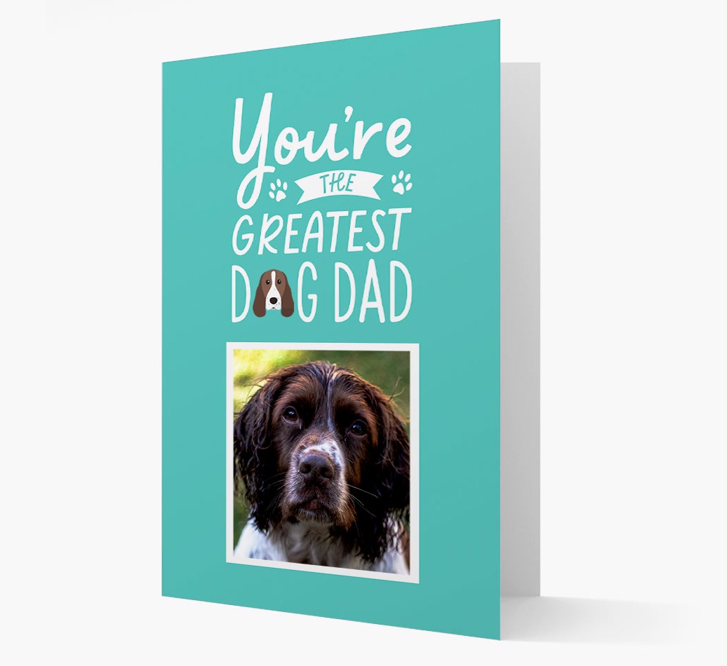 Greatest Dog Dad: Personalised {breedFullName} Photo Upload Card - Front