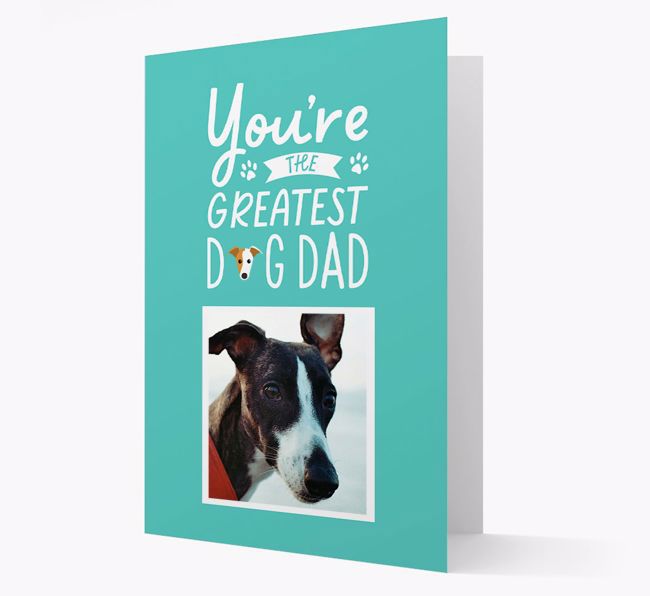 Greatest Dog Dad: Personalized {breedFullName} Photo Upload Card