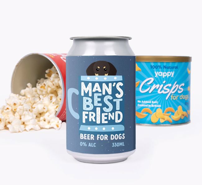 Personalised {breedFullName} Beer with Popcorn & Crisps