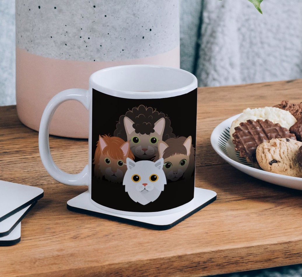 Bohemian Catsody: Personalised {breedCommonName} Mug - on a coffee table