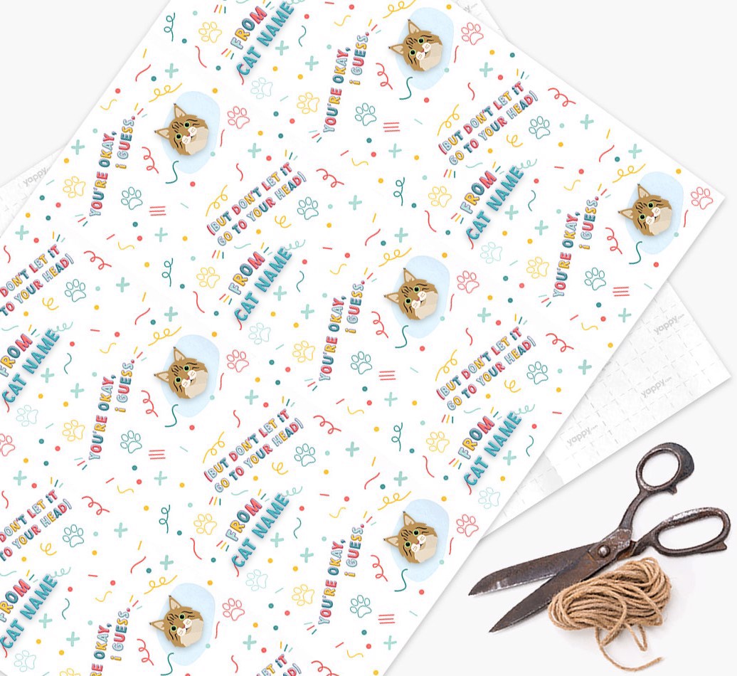 You're Okay: Personalized {breedFullName} Wrapping Paper - flat