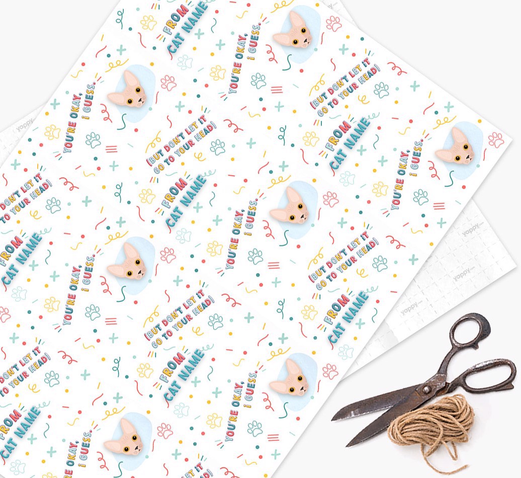 You're Okay: Personalized {breedFullName} Wrapping Paper - flat