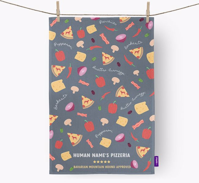 Pizzeria: Personalized {breedFullName} Dish Towel 