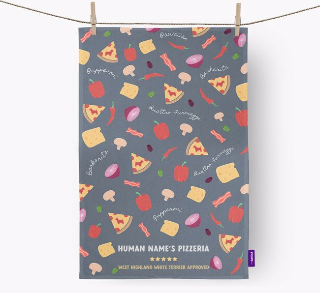 Pizzeria: Personalised {breedFullName} Tea Towel 