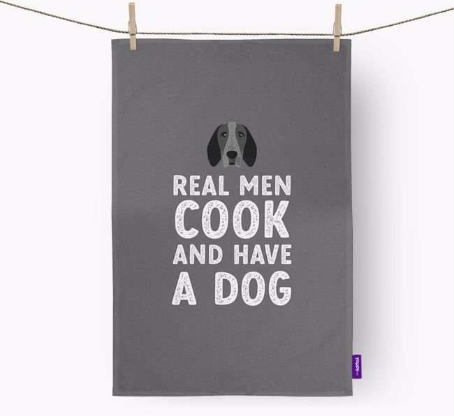 Real Men Cook And Have A Dog: Personalized {breedFullName} Dish Towel