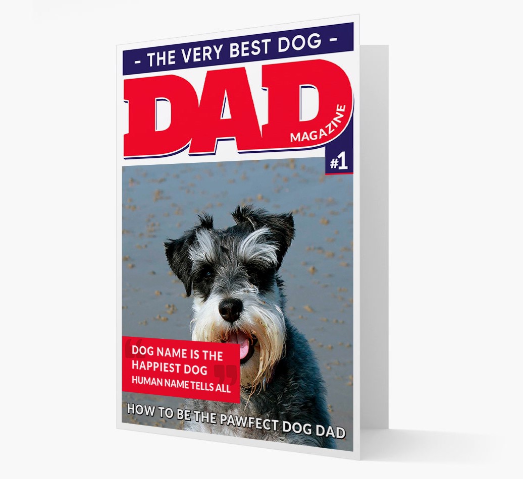 Very Best Dog Dad Magazine - Personalized {breedFullName} Card - View of front