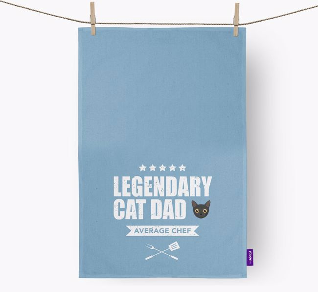 Legendary Cat Dad: Personalised {breedCommonName} Tea Towel 