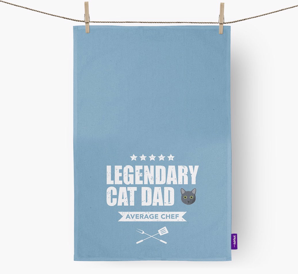 Legendary Cat Dad: Personalized {breedFullName} Dish Towel 