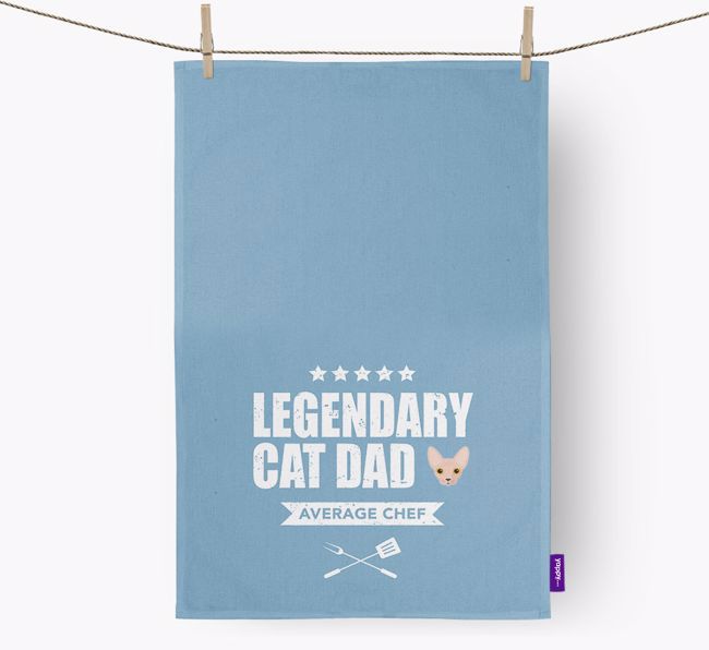 Legendary Cat Dad: Personalised {breedCommonName} Tea Towel 