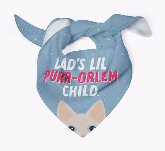 Dad's Purr-oblem Child: Personalized {breedCommonName} Bandana