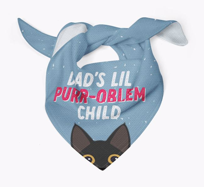 Dad's Purr-oblem Child: Personalized {breedCommonName} Bandana