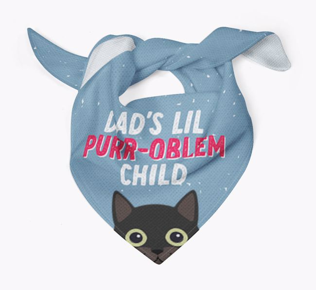 Dad's Purr-oblem Child: Personalized {breedCommonName} Bandana