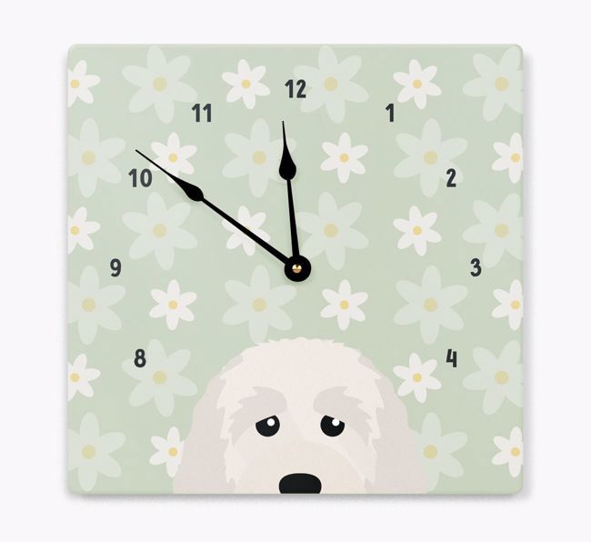 Daisy Pattern: Personalized {breedFullName} Wall Clock