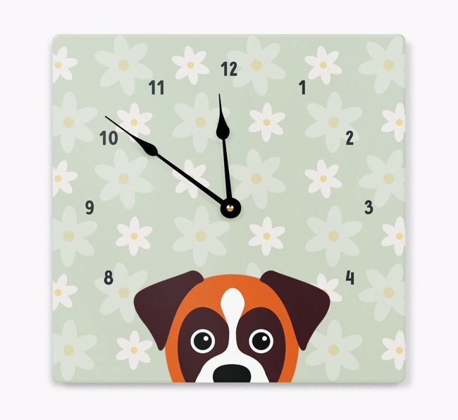 Daisy Pattern: Personalized {breedFullName} Wall Clock