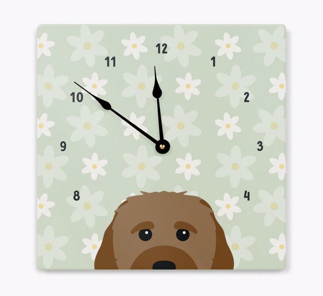 Daisy Pattern: Personalized {breedFullName} Wall Clock