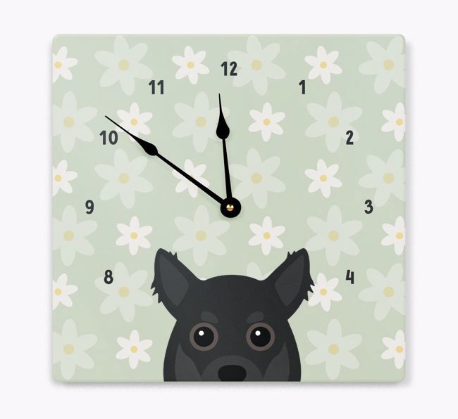 Daisy Pattern: Personalized {breedFullName} Wall Clock