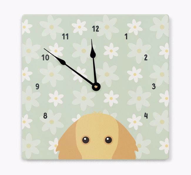 Daisy Pattern: Personalized {breedFullName} Wall Clock