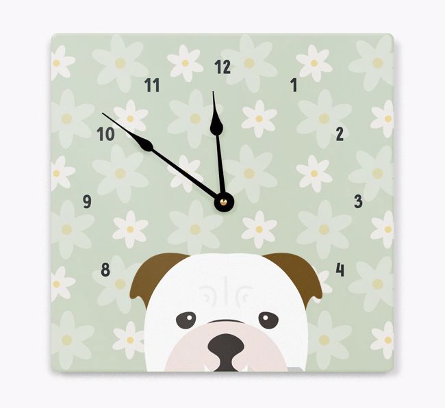 Daisy Pattern: Personalized {breedFullName} Wall Clock